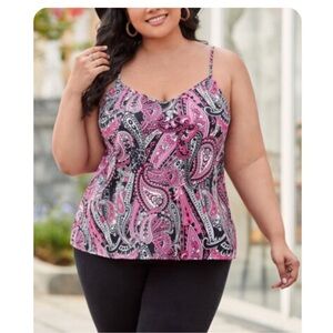 Plus size Paisley Print Tank Top